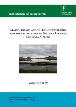 Status, Trends and Values of Wintering and Migrating Birds in Gialova Lagoon, Messenia, Greece