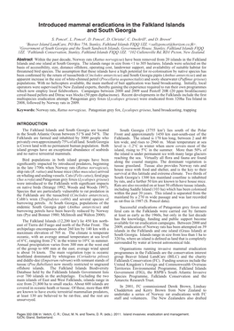 Introduced Mammal Eradications in the Falkland Islands and South Georgia Island Invasives: Eradication and Management