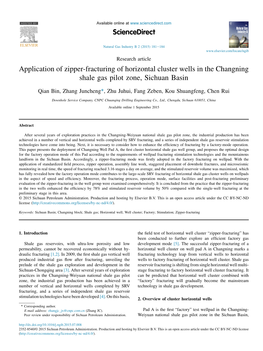 Application of Zipper-Fracturing of Horizontal Cluster Wells in the Changning Shale Gas Pilot Zone, Sichuan Basin