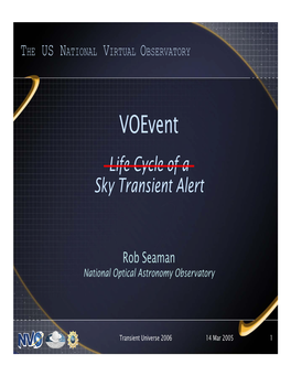 Voevent Life Cycle of a Sky Transient Alert