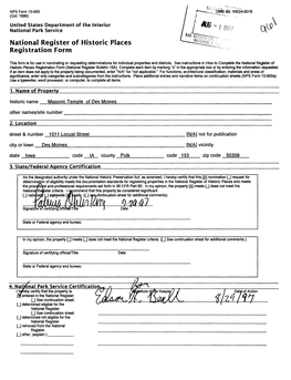 National Register of Historic Places Registration Form