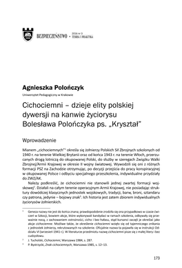 Cichociemni – Dzieje Elity Polskiej Dywersji Na Kanwie Życiorysu Bolesława Polończyka Ps