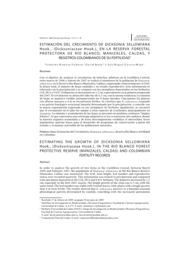 Estimación Del Crecimiento De Dicksonia