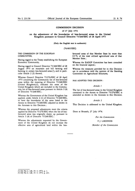 Kingdom Pursuant to Council Directive 75/268/EEC of 28 April 1975 Having Regard to the Treaty Establishing the European Having R