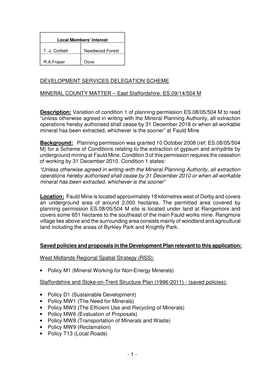 View of Mineral Planning Permissions)