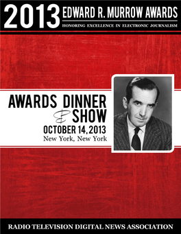 Awards Dinner Show October& 14, 2013 New York, New York