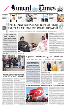 Internationalization of Hajj Declaration of War: Riyadh