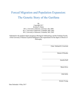 Forced Migration and Population Expansion: the Genetic Story of the Garifuna