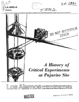 1983 History of Critical Experiments at Pajarito Site Los