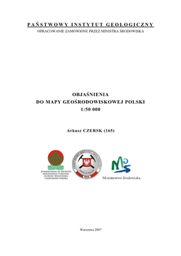 P a Ń Stwowy Instytut Geologiczny Objaśnienia Do Mapy Geośrodowiskowej Polski 1:50