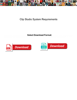 Clip Studio System Requirements