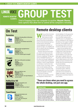 Remote Desktop Clients on Test