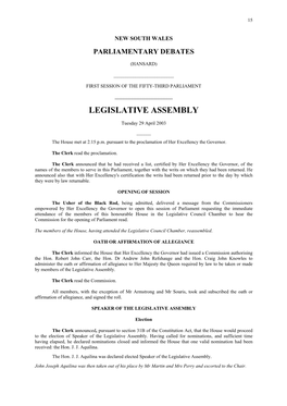 Legislative Assembly