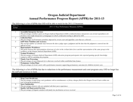 Oregon Judicial Department Annual Performance Progress Report (APPR) for 2011-13