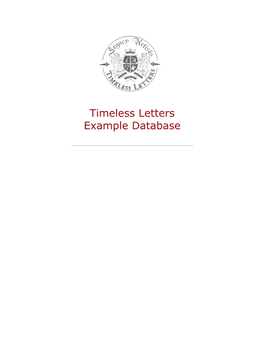 Timeless Letters Example Database