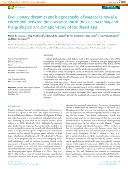 Evolutionary Dynamics and Biogeography of Musaceae Reveal