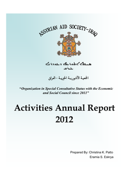 Activities Annual Report 2012