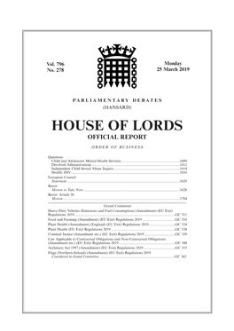 House of Lords Official Report