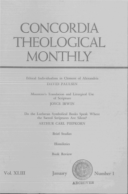 Concordia Theological Monthly