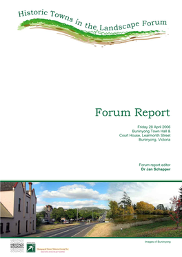 Forum Report