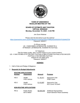 BET Regular Meeting Webinar Packet 11-16-2020