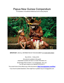 Papua New Guinea Compendium a Compilation of Guidebook References and Cruising Reports