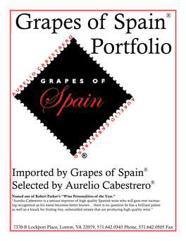 Imported by Grapes of Spain® Selected by Aurelio Cabestrero®