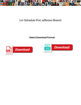 Lirr Schedule Port Jefferson Branch