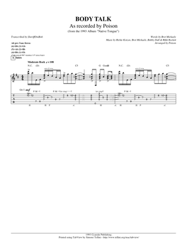 Body Talk Guitar Tab