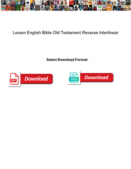Lexam English Bible Old Testament Reverse Interlinear