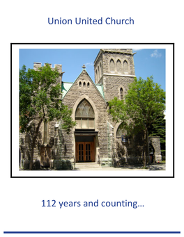 Union United Church 112 Years and Counting…