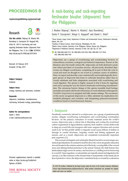 A Rock-Boring and Rock-Ingesting Freshwater Bivalve (Shipworm)