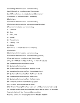 An Introduction and Commentary 1 and 2 Thessalonians