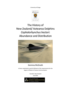 Aotearoa Dolphins Cephalorhynchus Hectori: Abundance and Distribution