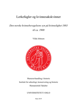 Lerkefugler Og Kvinnesakskvinner