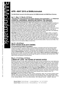 APR—MAY 2016 at Bamcinématek