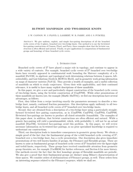 Bi-Twist Manifolds and Two-Bridge Knots 11