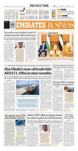 Abu Dhabi's Non-Oil Trade Hits AED151.18Bn in Nine Months