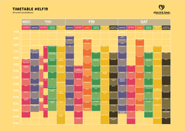 TIMETABLE #ELF19 #Freshfruitsoldroots