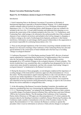 Ramsar Convention Monitoring Procedure