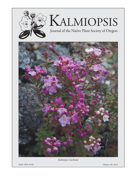 Kalmiopsis Volume 20, 2013 1 Pastoralis to Re!Ect the Historic Sheep Grazing at the Original Locality