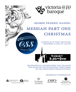 Concert Programme for the Messiah Part 1