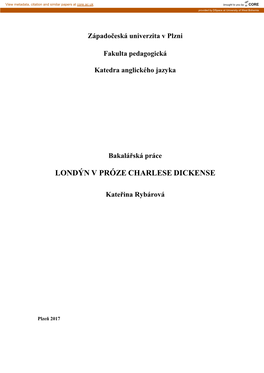 Londýn V Próze Charlese Dickense