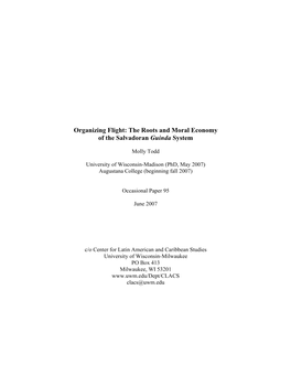 The Roots and Moral Economy of the Salvadoran Guinda System