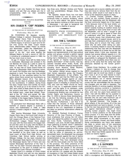 CONGRESSIONAL RECORD— Extensions of Remarks E1014 HON. CHARLES W