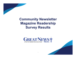 Community Newsletter Magazine Readership Survey Results
