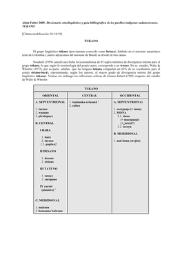 Diccionario Etnolingüístico Y Guía Bibliográfica De Los Pueblos Indígenas Sudamericanos