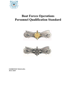 Boat Forces Operations Personnel Qualification Standard