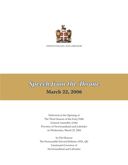 2006 Speech from the Throne