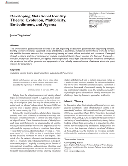 Developing Mutational Identity Theory: Evolution, Multiplicity